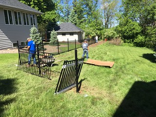 Got the fence goin UP... on a Thursday.