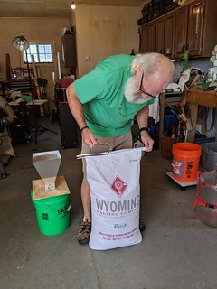 Homebrew - Opening up the grain that Jeff brought back from Wyoming