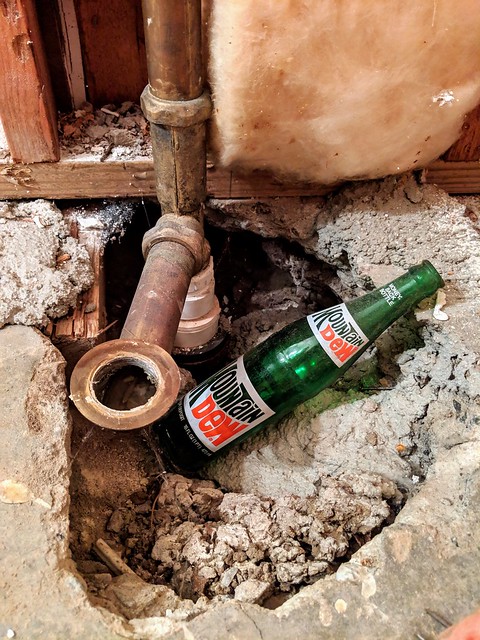 Found a treasure while cutting the 37 year old shower out of my basement bathroom