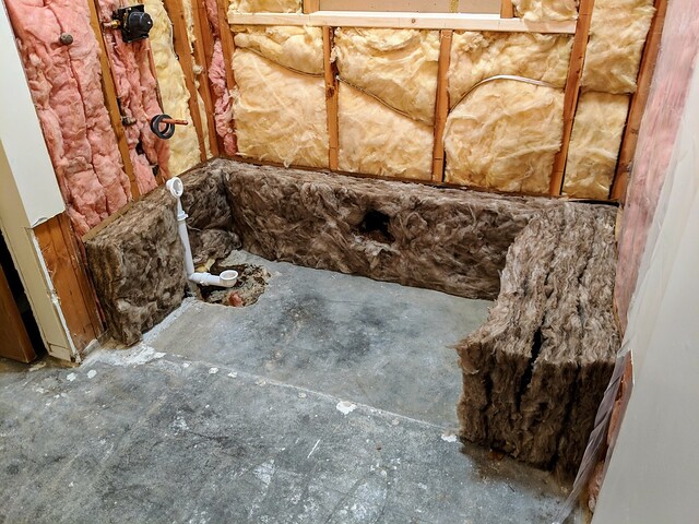 This may have been overkill, but I decided to also insulate around the tub really well.