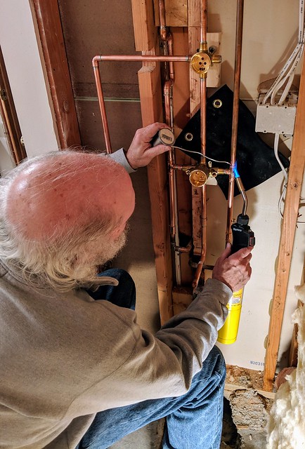 Plumbing the new shower fixtures