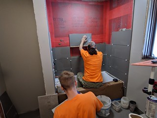 Once again, I felt like hiring the shower tile job out would be faster. It was.