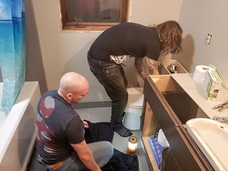 Toilet goes back in. Thanks for the help, Aaron