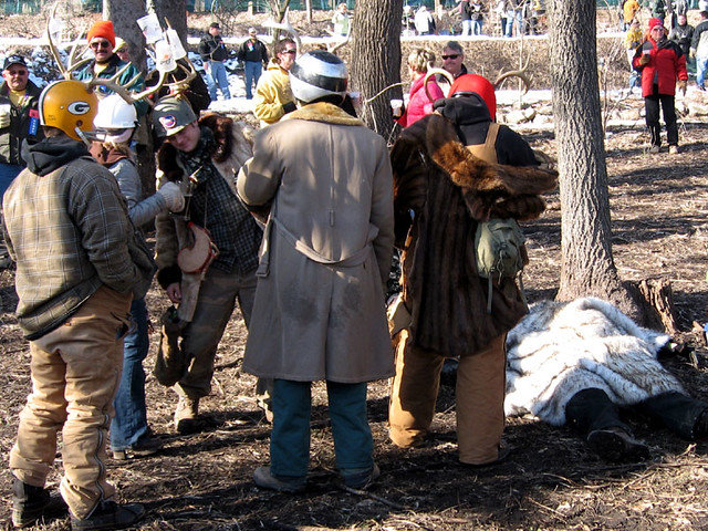 The guy in white fur was done by 2 pm.