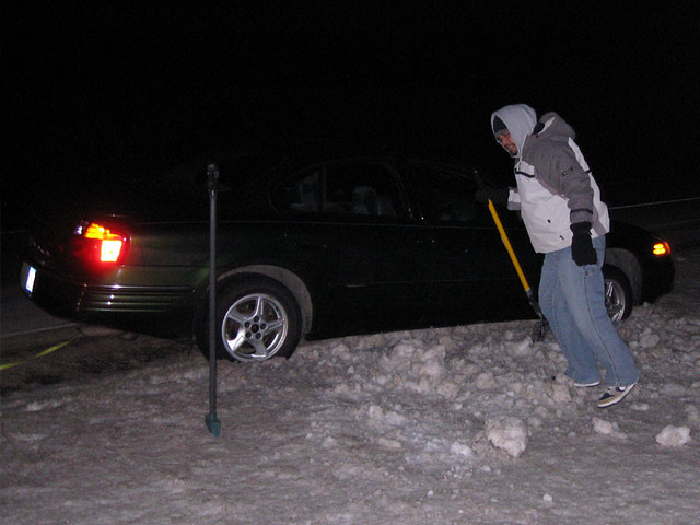 Digging Josh's car out