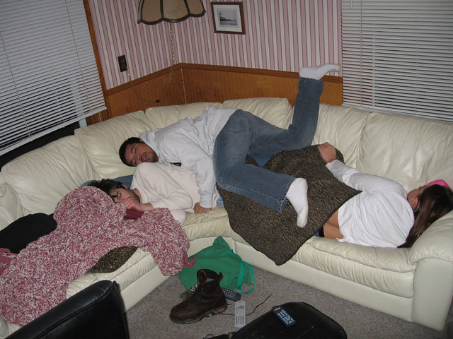 Nathan sleeping on the sleepers