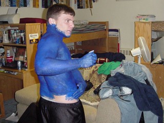 Jacobi getting painted up for the Gamma party