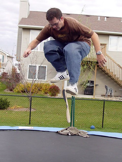 Kickflip on the trampoline
