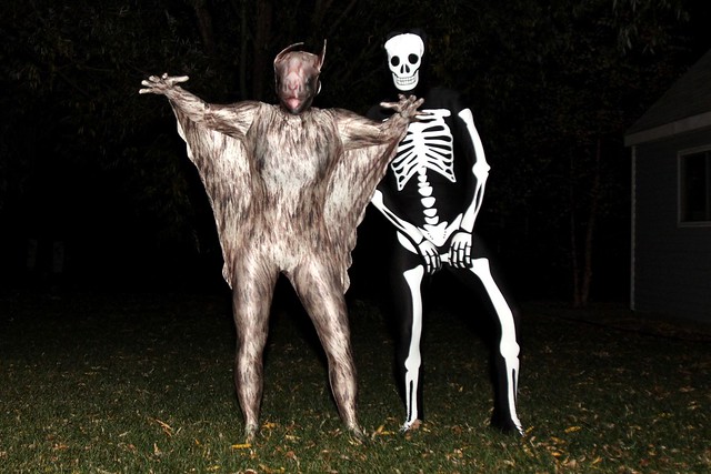 That disgusting bat is Kari. The skeleton dude is me.