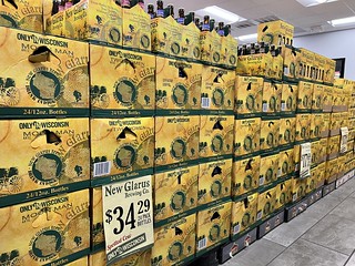 The gas stations have a lot of beer from this local brewery. New Glarus or something