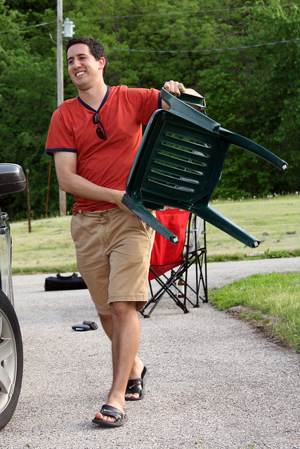 Matt! bring that chair over here and play beer darts!