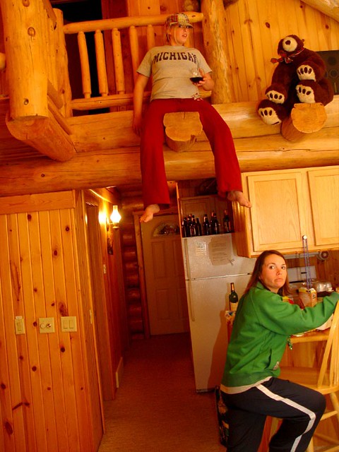 Lindsey hanging out on a stump