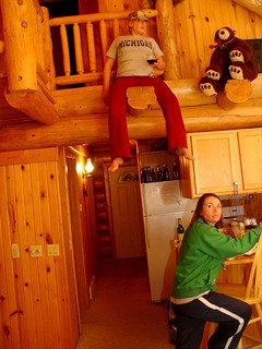 Lindsey hanging out on a stump