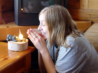 Tara warming up by the fire