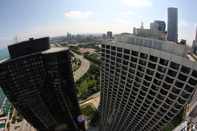 Downtown Chicago from a 57th floor roof deck