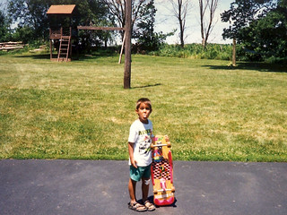 Anthony skinned his knee skating down the driveway