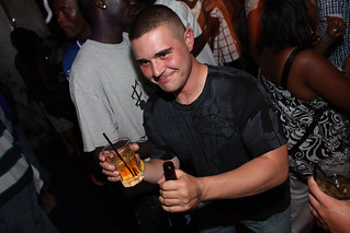 Chris had 2 drinks in his hand all night