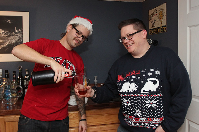 Pourin out some of Zach's pumpkin beer