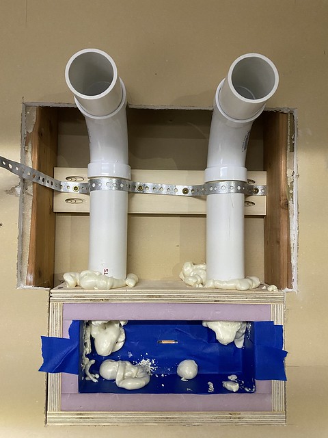 Tap box sealed up and plumbed into the wall