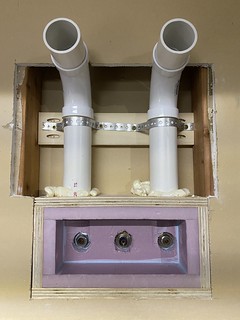 Tap-box mounted and plumbed intot he wall