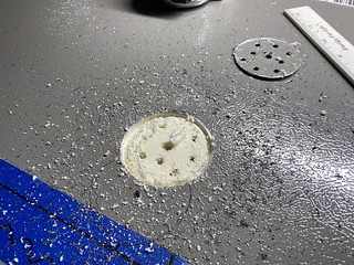 Decided to move the hole after feeling around through the pilot hole.