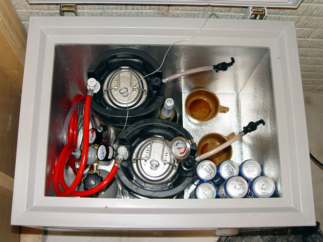 The initial setup with 2 - 5 gallon kegs