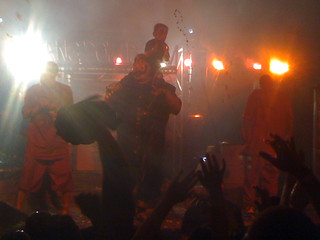 Violent J and his son spraying faygo