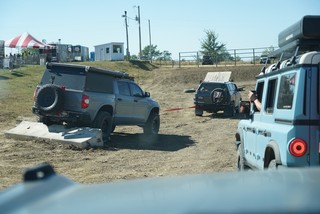 This resulted in flipping that road block all the way over and sending Steve's backend 4 feet into the air