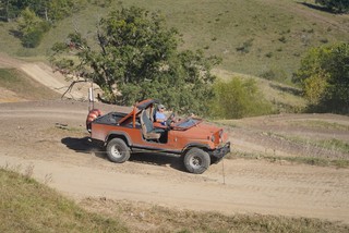 CJ with the windshield down