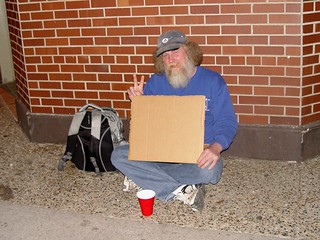 I couldn't read this dude's sign