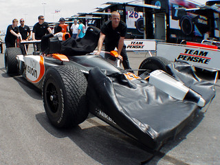 Pro Series car getting pushed to the track