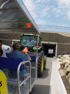 Going under the track to the infield