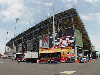 Behind the bleachers