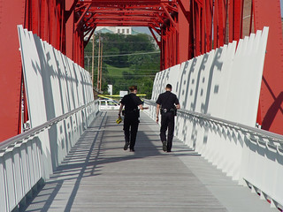 Bridge - Cops Closing the Red Pedestrian Bridge