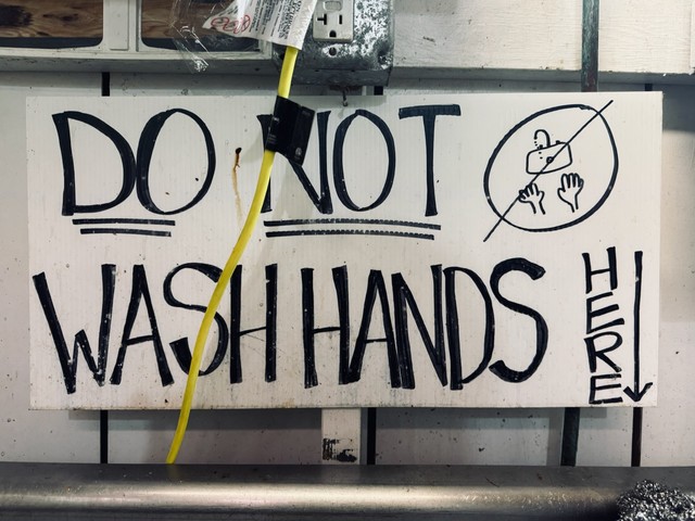 Do not wash hands here