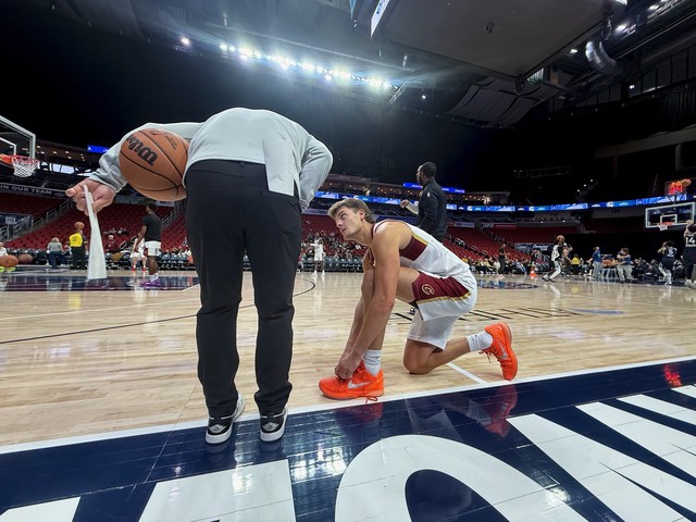 This dude's shoes needed retied a lot