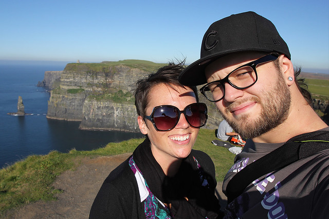 Wifey and I at the Cliffs of Moher