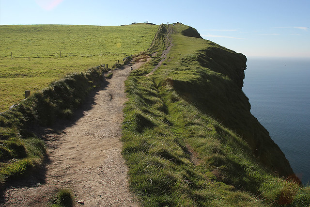 Forbidden trails at the Cliffs of Moher