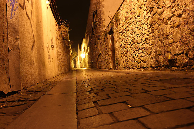 Looking up a small alley in Kilkenny