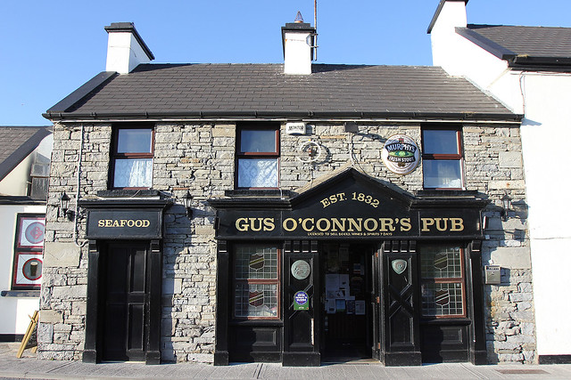 Taking a break to have a pint outside Gus O'Connor's Pub