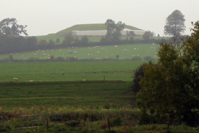 The Newgrange tomb from a country road