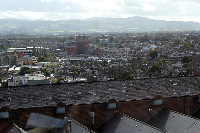 Looking toward the mountains from the Guinness gravity bar