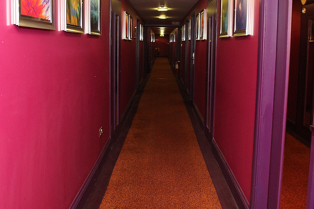 Trinity Capital hotel has some very pink and purple walls