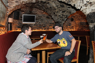 Havin a pint in the basement of Kyteler's inn (which was an old witch's house)
