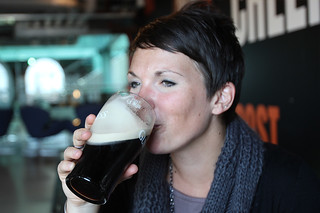 Kari enjoying her pint of Guinness