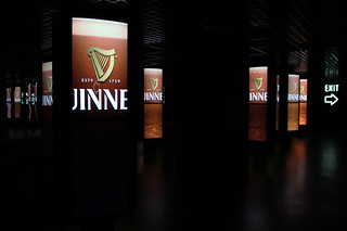All sorts of crazy flat panel video displays on the way out of Guinness
