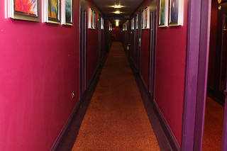 Trinity Capital hotel has some very pink and purple walls