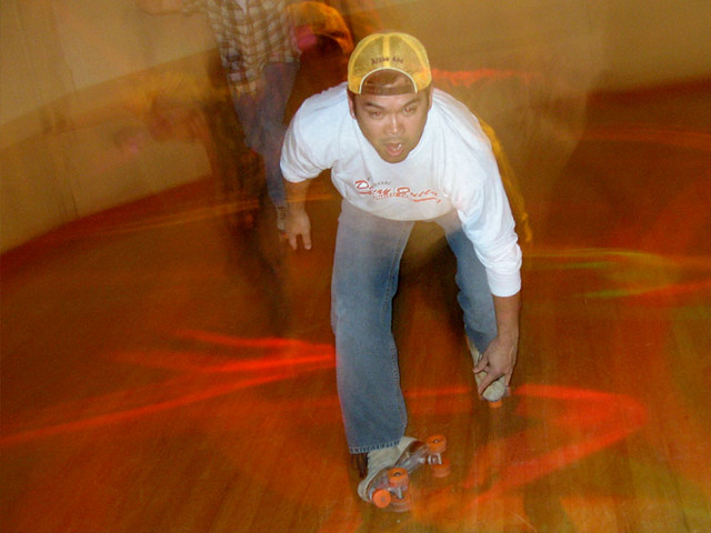 Nathan, about 1 second from falling on his face - look at that right skate, haha.