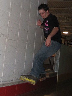 Zach grinding a ledge @ Skate West