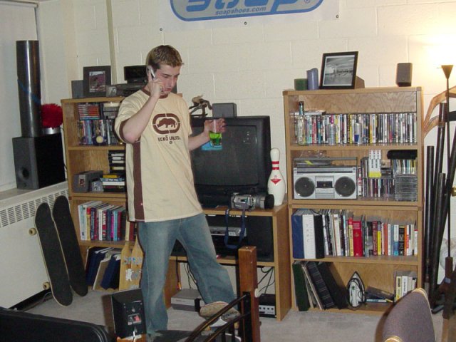 Ecto cooler, skateboard, and cell phone